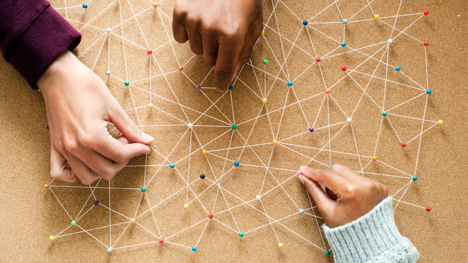 A mesh of linked nodes, a brand concept for connected systems
